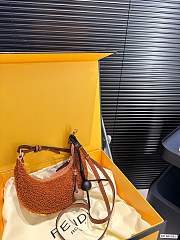 Colestore Fendi Fur Haft Moon Mini Bag Brown 20 x 10 cm - 1