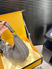 Colestore Fendi Fur Haft Moon Bag Grey 29 x 17 cm - 2