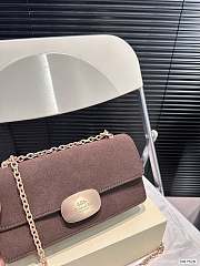 Colestore Coach Shoulder Suede Bag Chocolate 23 x 13 cm - 6