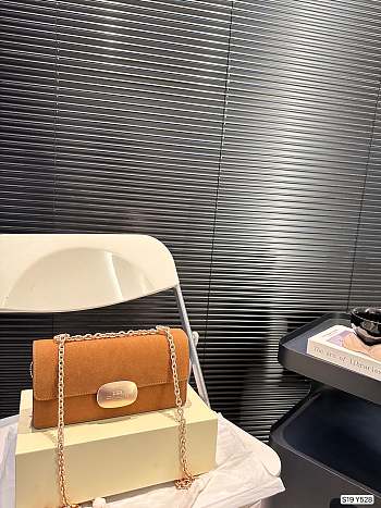 Colestore Coach Shoulder Suede Bag Brown 23 x 13 cm