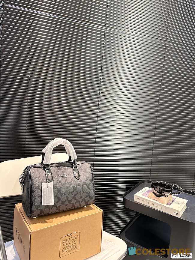 Colestore Coach Rowan Satchel In Signature Canvas Black 25 x 16 cm - 1