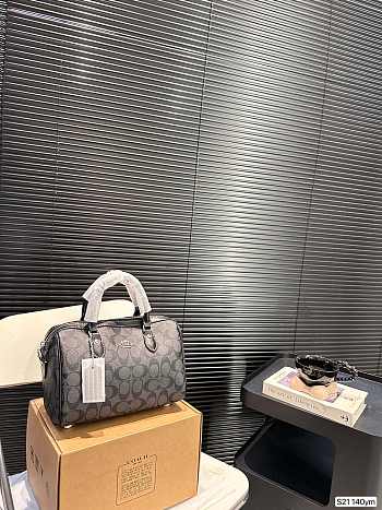 Colestore Coach Rowan Satchel In Signature Canvas Black 25 x 16 cm