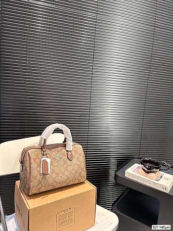 Colestore Coach Rowan Satchel In Signature Canvas Brown 25 x 16 cm