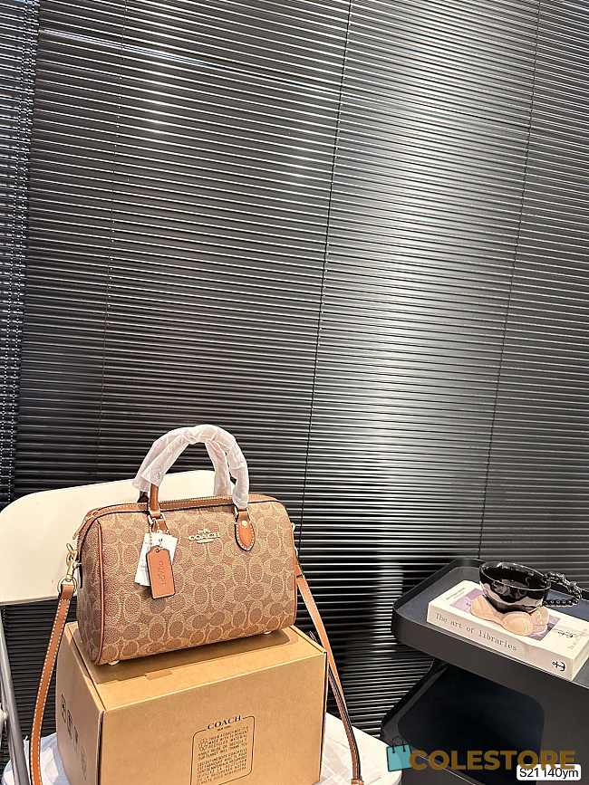 Colestore Coach Rowan Satchel In Signature Canvas Dark Brown 25 x 16 cm - 1