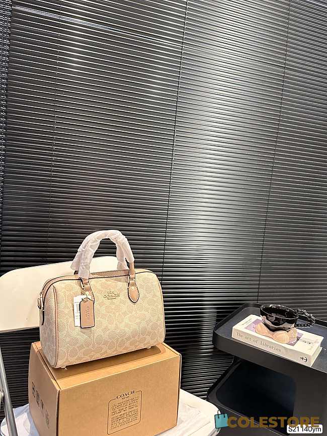 Colestore Coach Rowan Satchel In Signature Canvas Beige 25 x 16 cm - 1