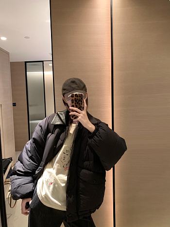 Colestore Miu Miu Puffer Jacket With Leather Collar Black 