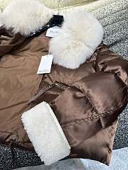 Colestore Max Mara Puff With Fur Coat Brown - 5