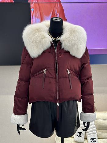 Colestore Max Mara Puff With Fur Coat Rouge