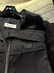 Colestore Miu Miu Puff Black Coat With Fur Collar For Winter - 2