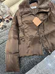 Colestore Miu Miu Puff Brown Coat With Fur Collar For Winter - 6