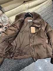 Colestore Miu Miu Puff Brown Coat With Fur Collar For Winter - 3