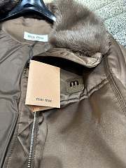 Colestore Miu Miu Puff Brown Coat With Fur Collar For Winter - 2