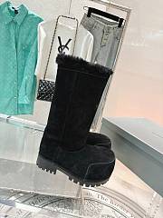 Colestore Balenciaga Suede With Fur High Boots Black - 6