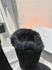 Colestore Balenciaga Suede With Fur High Boots Black - 4