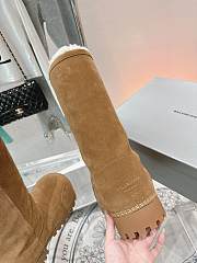 Colestore Balenciaga Suede With Fur High Boots Brown - 5