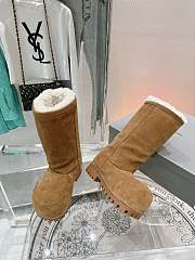 Colestore Balenciaga Suede With Fur High Boots Brown - 2