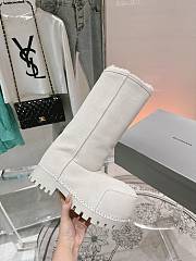 Colestore Balenciaga Suede With Fur High Boots White - 4