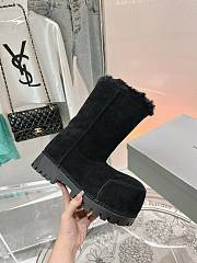 Colestore Balenciaga Suede With Fur Medium Boots Black - 6