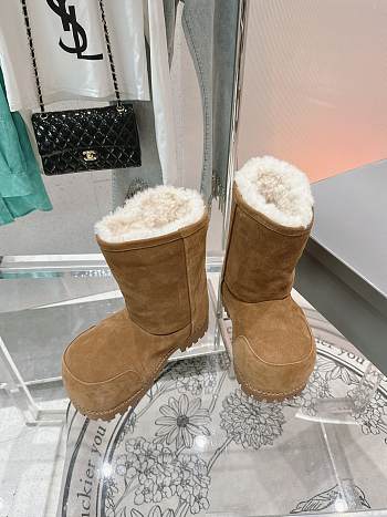 Colestore Balenciaga Suede With Fur Medium Boots Brown