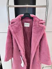 Colestore Max Mara Taddy Fur Long Coat Pink - 6