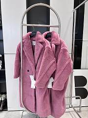 Colestore Max Mara Taddy Fur Long Coat Pink - 5