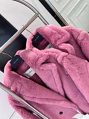 Colestore Max Mara Taddy Fur Long Coat Pink - 4