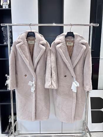 Colestore Max Mara Taddy Fur Long Coat Beige