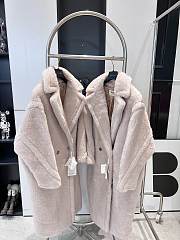 Colestore Max Mara Taddy Fur Long Coat Beige - 5
