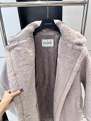 Colestore Max Mara Taddy Fur Long Coat Grey - 3