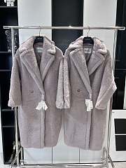 Colestore Max Mara Taddy Fur Long Coat Grey - 6