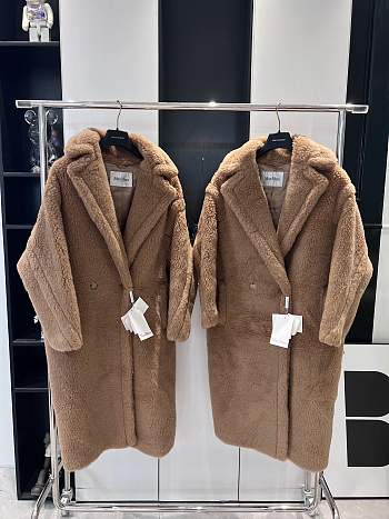 Colestore Max Mara Taddy Fur Long Coat Brown