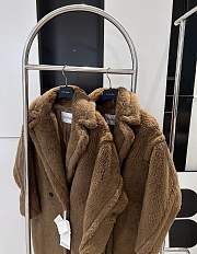 Colestore Max Mara Taddy Fur Long Coat Chocolate - 6