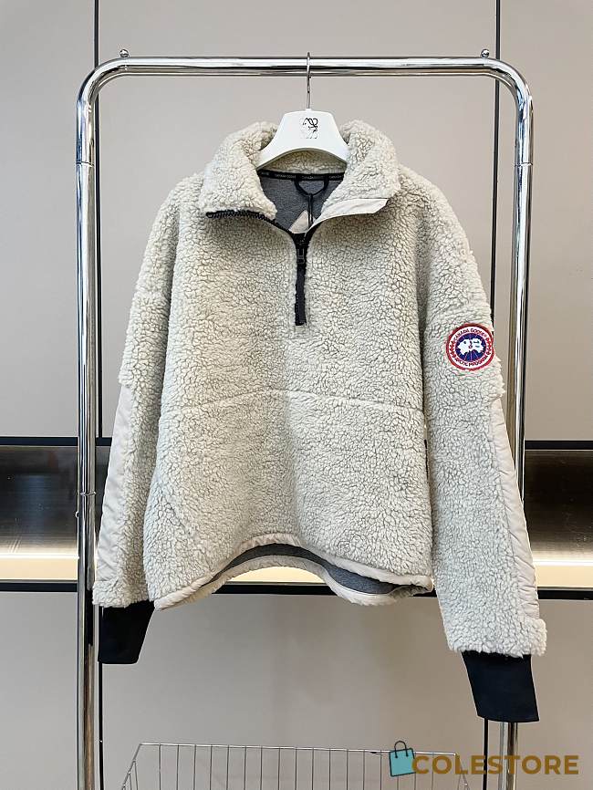 Colestore Canada Goose Simcoe Wool Blend Fleece Quarter Zip Top Grey - 1
