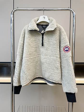 Colestore Canada Goose Simcoe Wool Blend Fleece Quarter Zip Top Grey