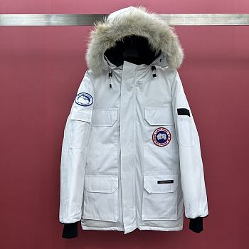 Colestore Canada Goose Women's Junction Down Parka Fur Hat White