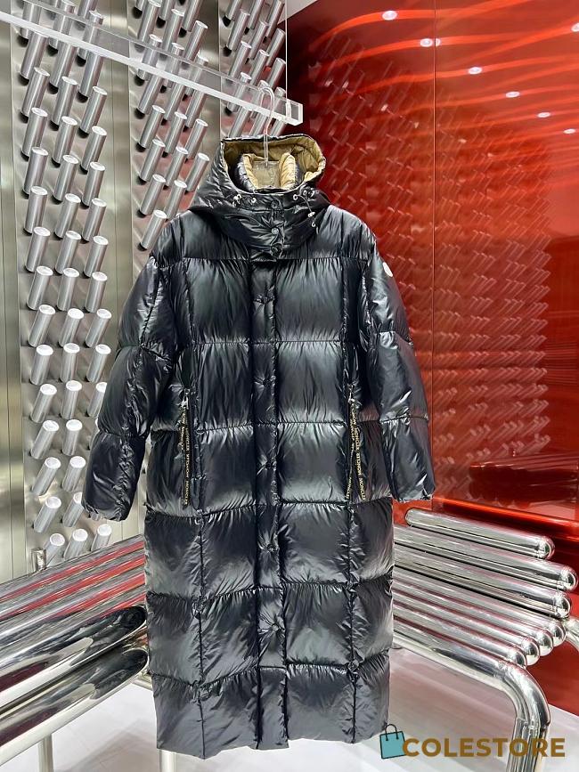 Colestore Moncler Parana Hooded Quilted Puffer Long Jacket Black - 1