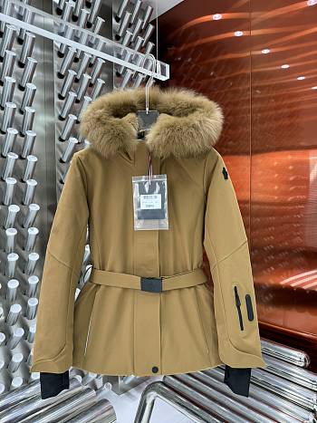 Colestore Moncler Women Winter Jacket With Fur Brown
