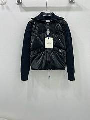 Colestore Moncler Ribbed Wool-blend And Quilted Shell Down Jacket Black - 1