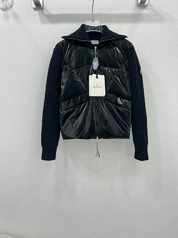 Colestore Moncler Ribbed Wool-blend And Quilted Shell Down Jacket Black