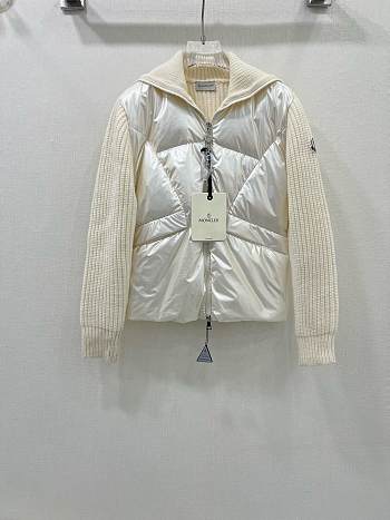 Colestore Moncler Ribbed Wool-blend And Quilted Shell Down Jacket White