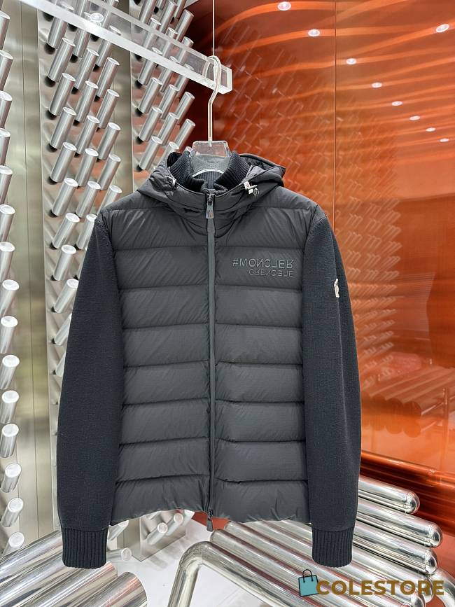 Colestore Moncler Grenoble Black Combo Cardigan With Logo - 1