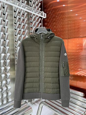 Colestore Moncler Grenoble Green Combo Cardigan With Logo