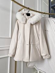 Colestore Loropiana Winter Long Coat With Fur Hat Beige - 1