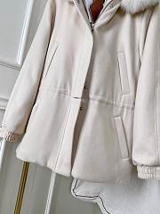 Colestore Loropiana Winter Long Coat With Fur Hat Beige - 2