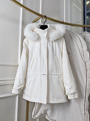 Colestore Loropiana Winter Long Coat With Fur Hat White - 1