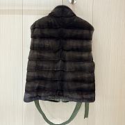 Colestore Loropiana Short Puffer Fur Reversable Green/ Brown - 4