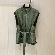 Colestore Loropiana Short Puffer Fur Reversable Green/ Brown - 2