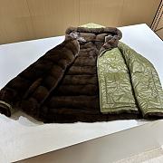 Colestore Loro Piana Puffer Fur Reversable Green/ Brown - 6