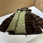 Colestore Loro Piana Puffer Fur Reversable Green/ Brown - 4
