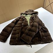 Colestore Loro Piana Puffer Fur Reversable Green/ Brown - 2
